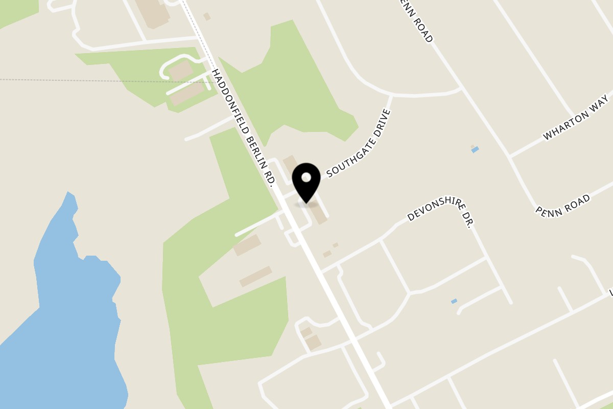 Map showing the location of Moe's Hot Chicken & Grill on 1227 Haddonfield-Berlin Rd STE 7 in Voorhees Township